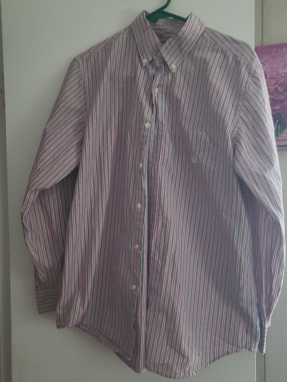 Chaps Men's Button-Down Stripe Shirt - Red, Blue & White